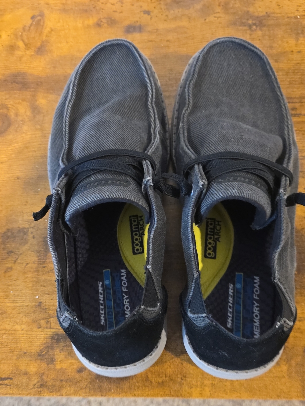 Skechers Men's Charcoal Gray Casual Slip-On Loafers with Black Accents